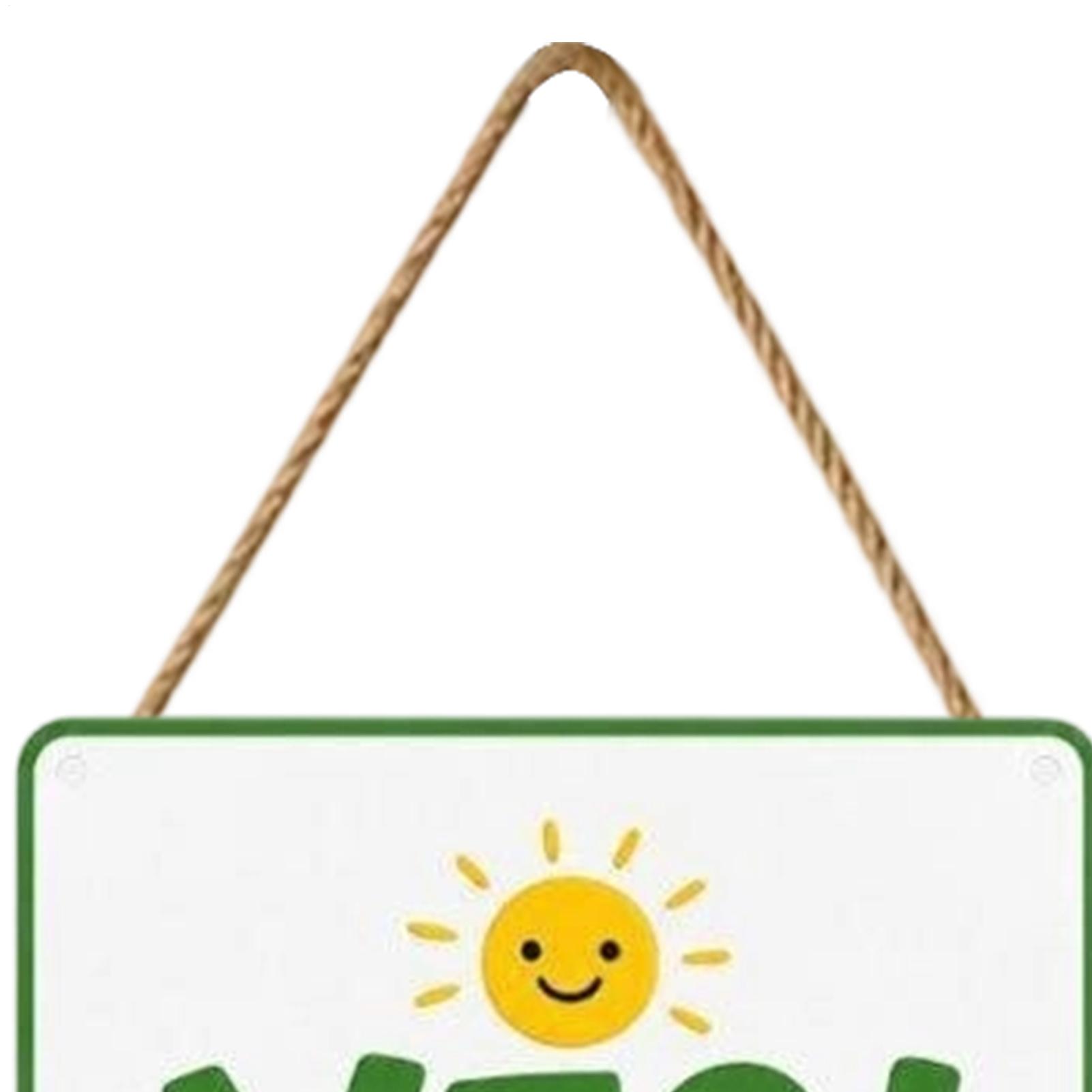 Kids Outdoor Garden - لافتة باب معدنية مزدوجة الجوانب للصيف،