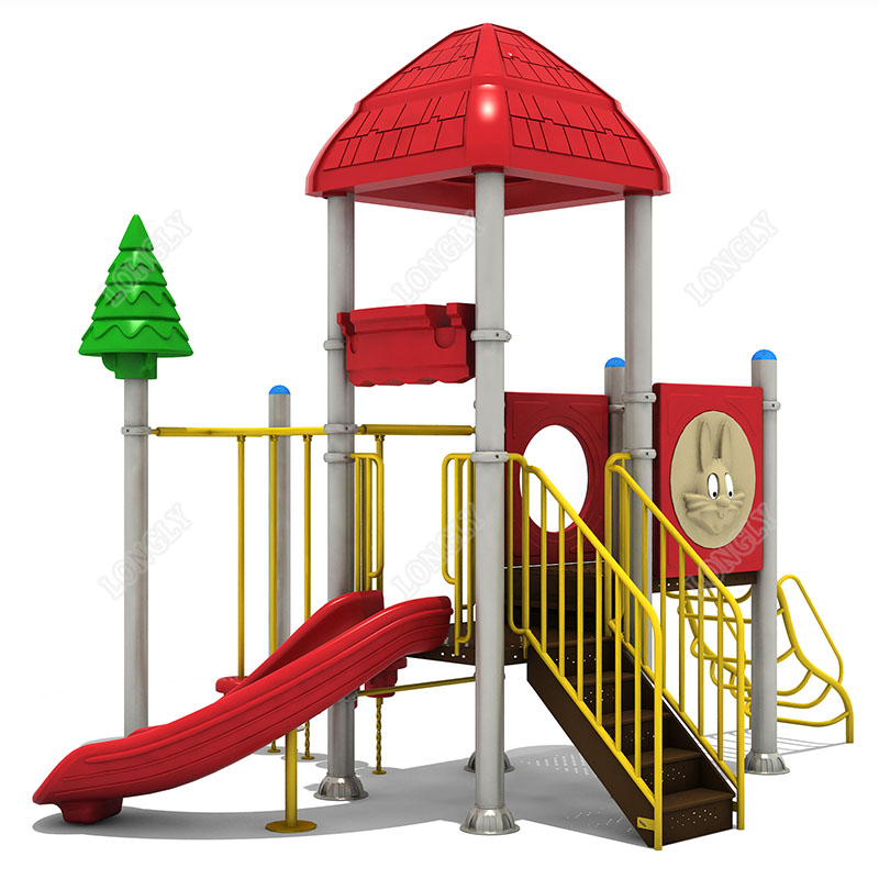Kids Outdoor Garden - زحليقة بلاستيكية حمراء للأطفال من مادة