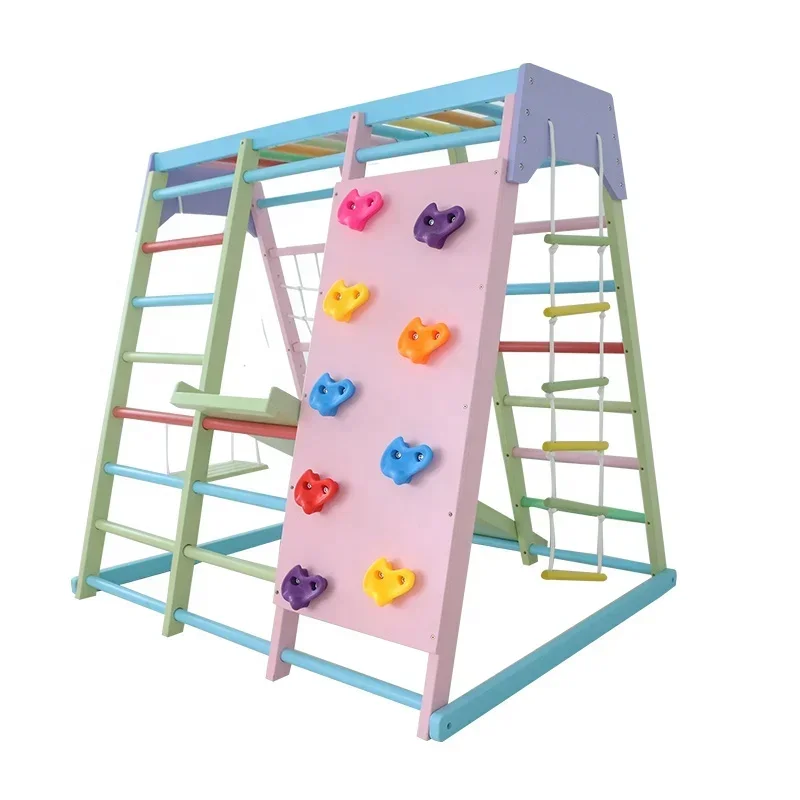 Kids Outdoor Frame - مجموعة ألعاب تسلق خشبية للأطفال للاستخدام