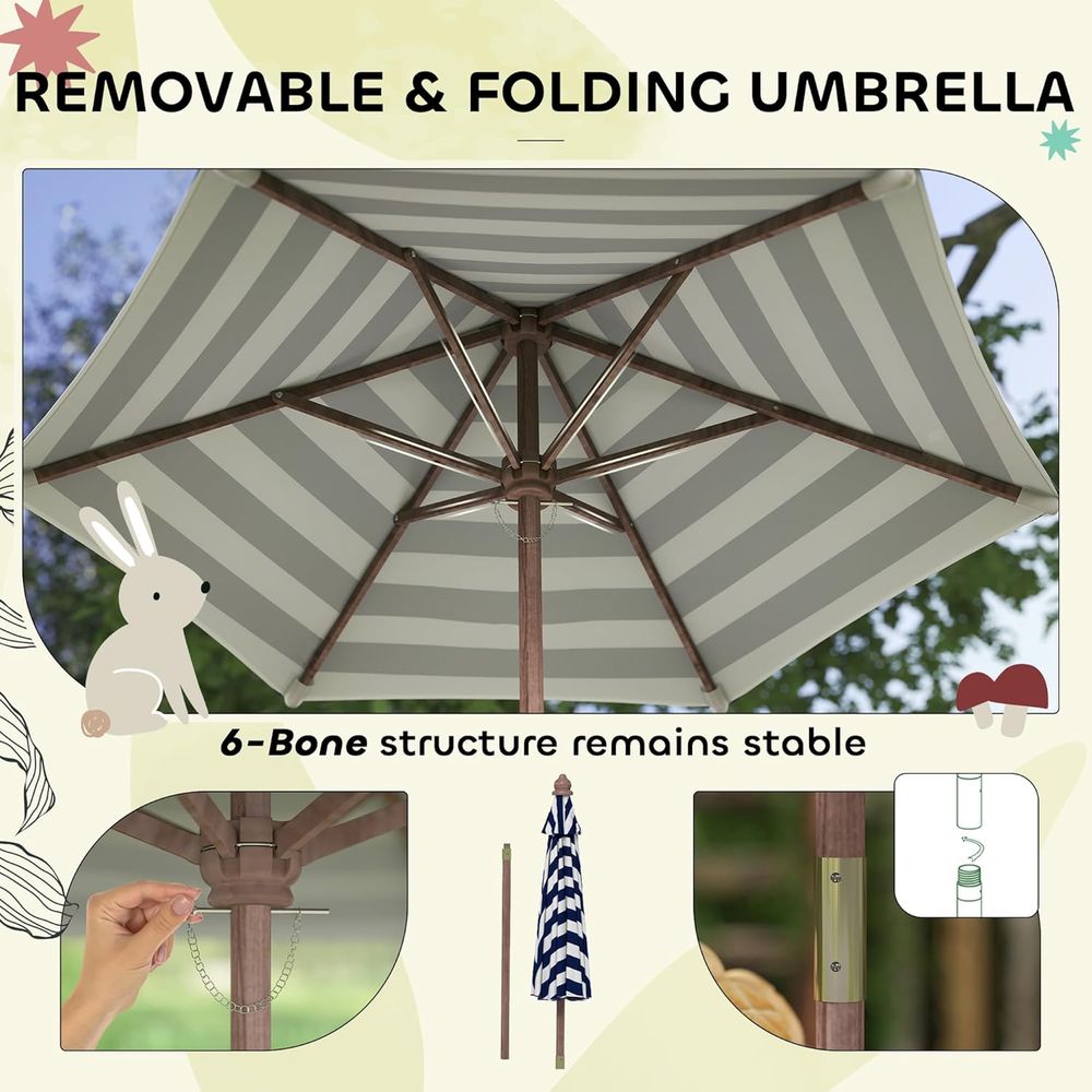 طاولة نزهة للأطفال من Qaba، طق - مراجعة Kids Outdoor Bench With Umbrella وسعره