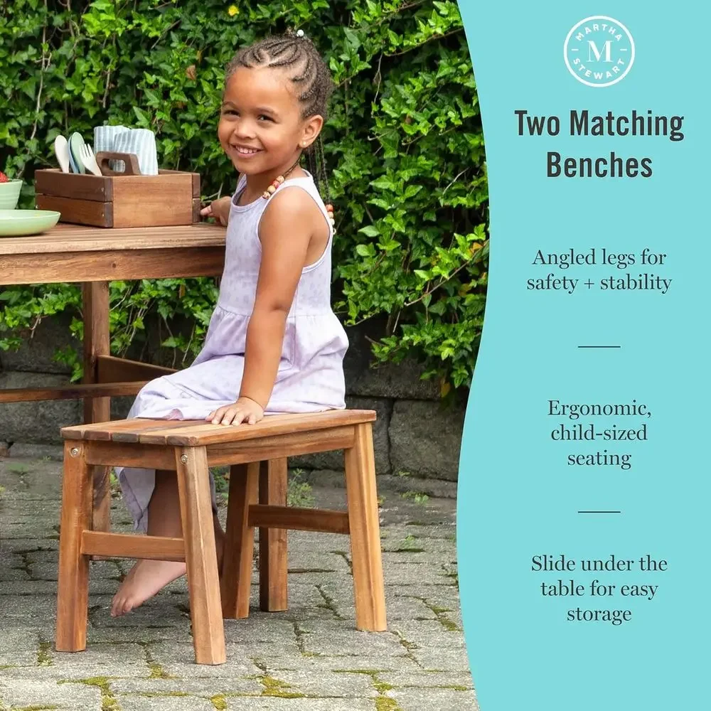طاولة أطفال خارجية مع مقاعد وم - مراجعة Kids Outdoor Bench With Umbrella وسعره