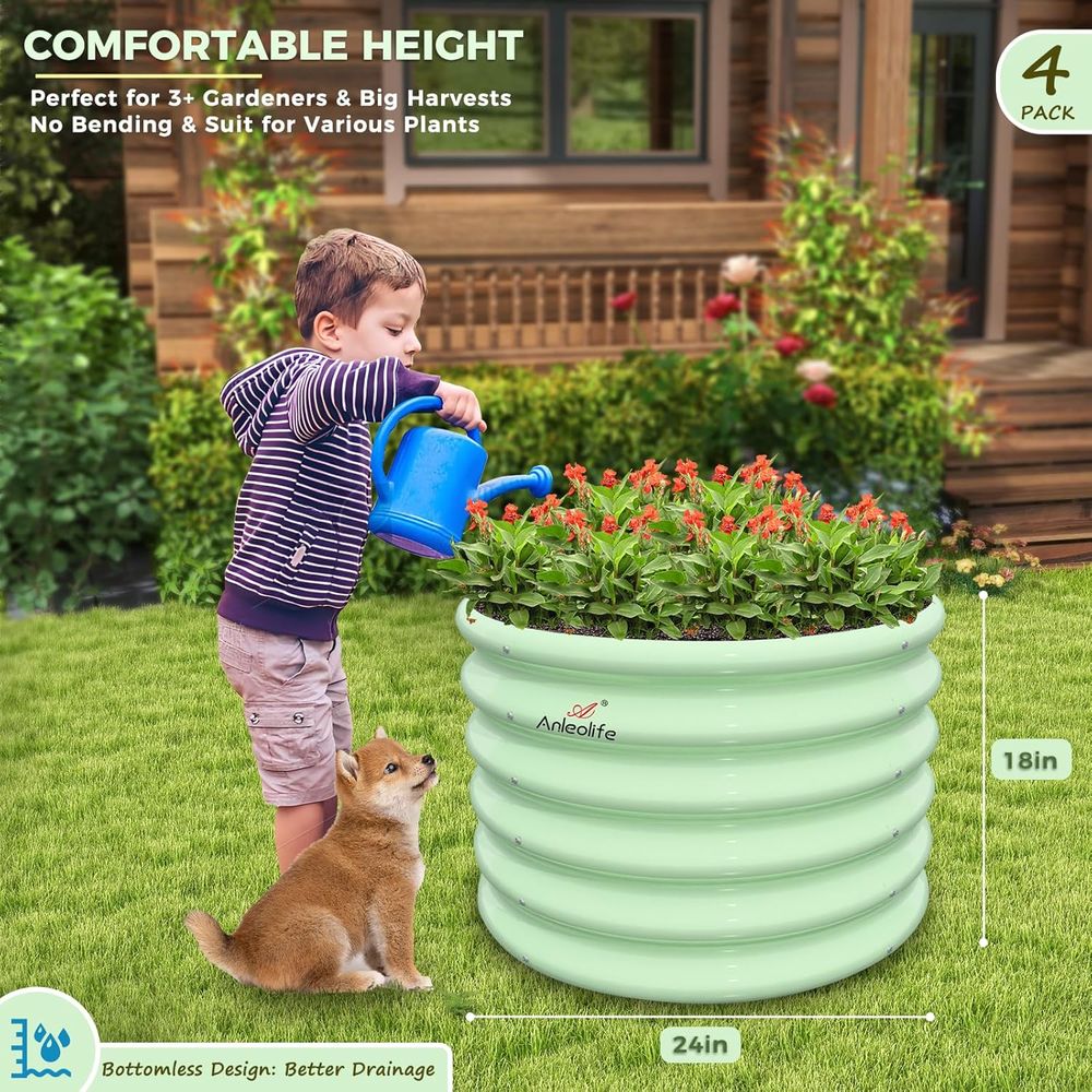 مجموعة من 4 أحواض زراعة صغيرة  - مراجعة Kids Outdoor Garden وسعره