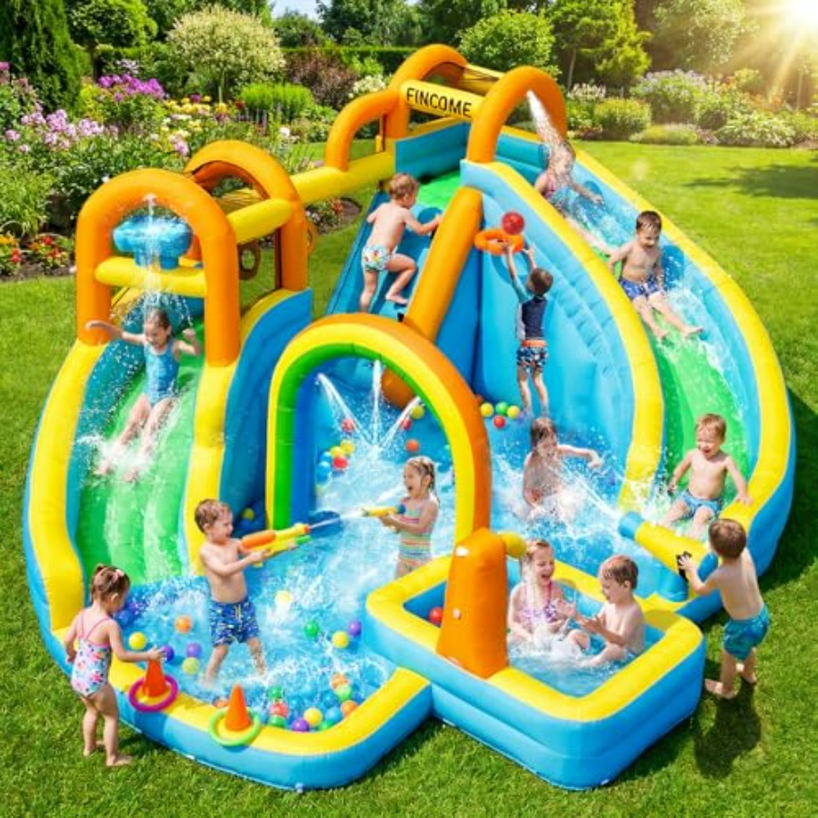 زحليقة مائية قابلة للنفخ للأطف - مراجعة Kids Outdoor Basketball Hoop وسعره