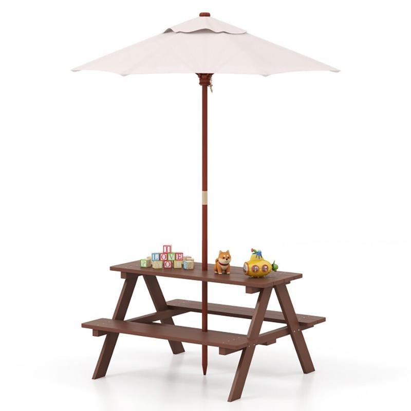 طاولة نزهة خارجية للأطفال مع م - مراجعة Kids Outdoor Bench With Umbrella وسعره
