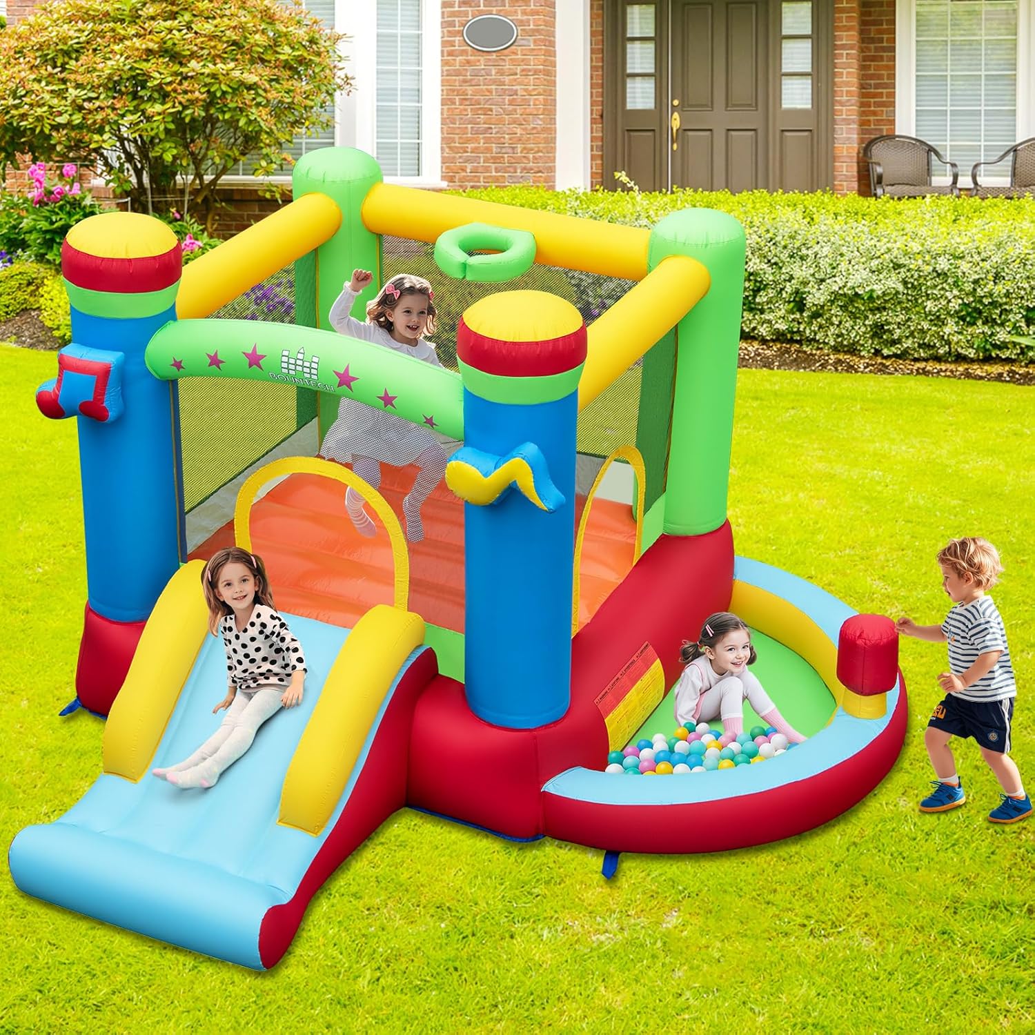 بيت قفز قابل للنفخ مع حوض كرات - مراجعة Kids Outdoor Basketball Hoop وسعره