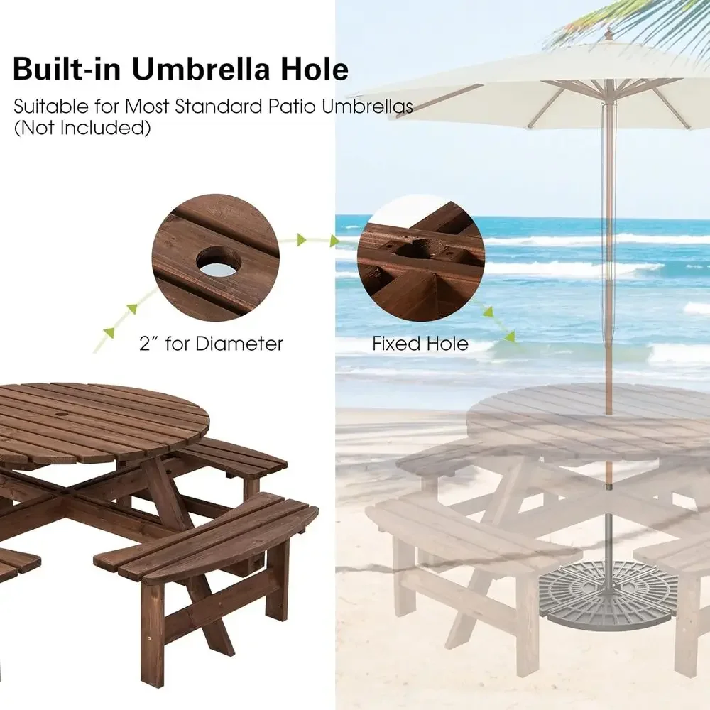 طاولة نزهة خشبية مع مقاعد خشبي - مراجعة Kids Outdoor Bench With Umbrella وسعره