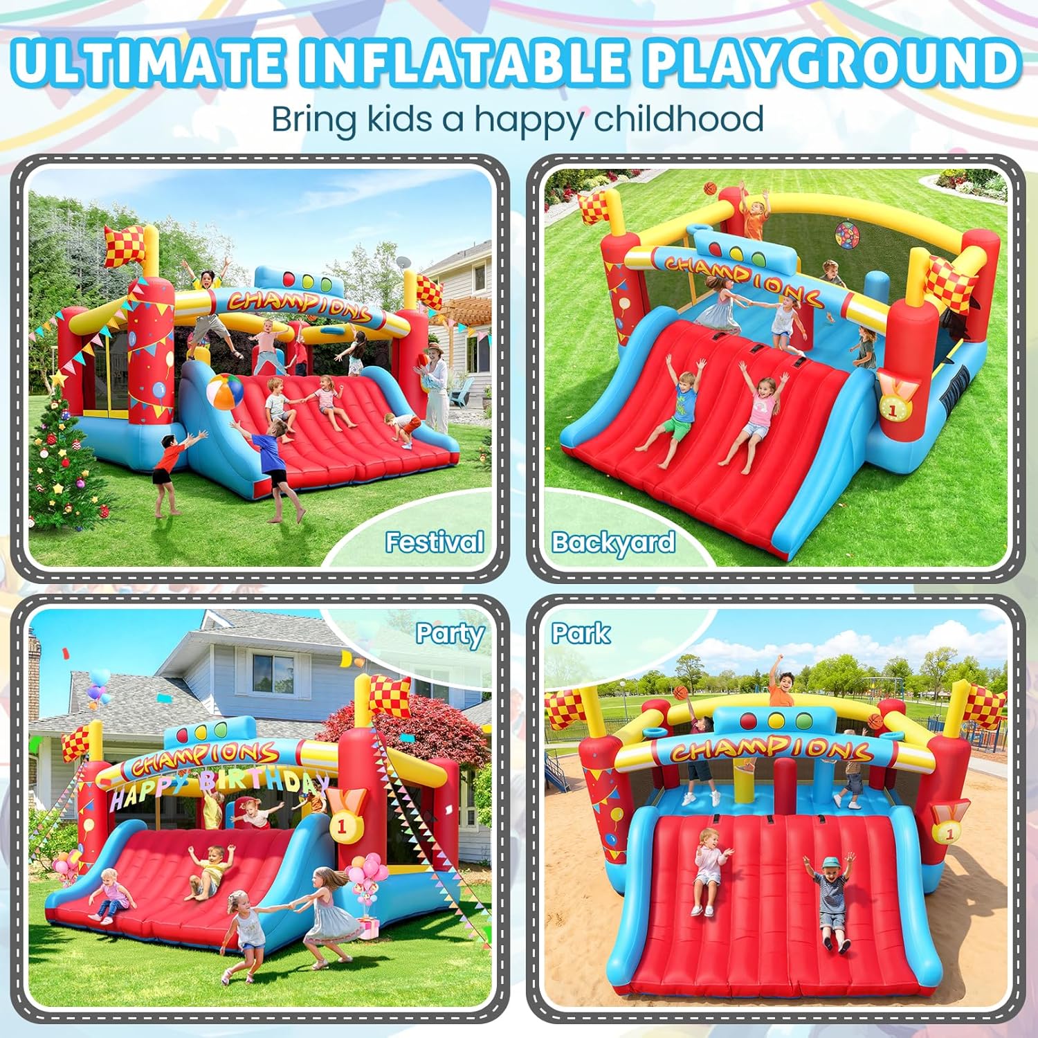 بيت قفز قابل للنفخ كبير للأطفا - مراجعة Kids Outdoor Basketball Hoop وسعره