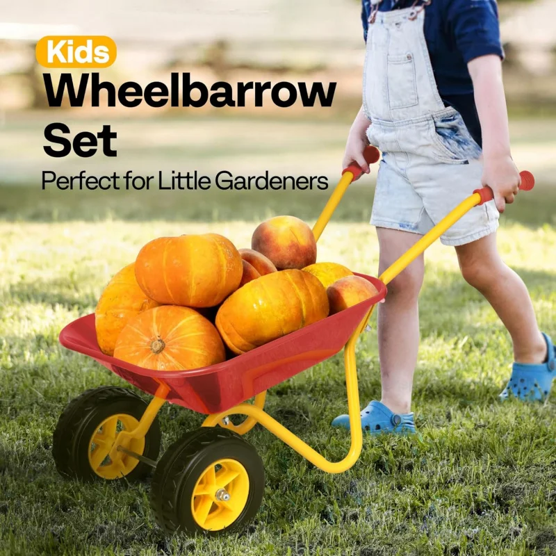 عربة يد للأطفال مع مجموعة أدوا - مراجعة Kids Outdoor Garden وسعره